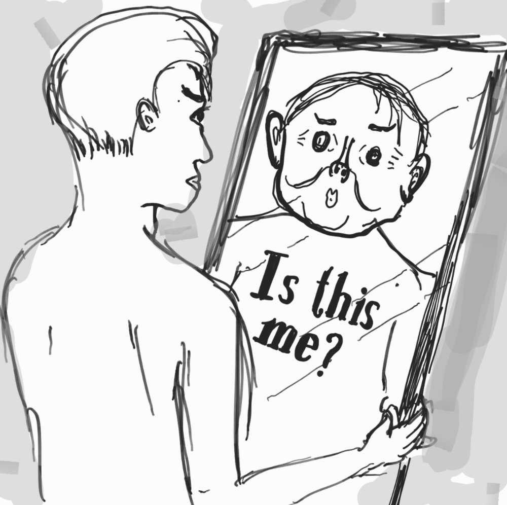 looking in the mirror and feeling down